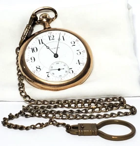 ILLINOIS OPEN FACE TASCHENUHR MIT ANHÄNGER UM 1900-1920 - Bild 1 von 10