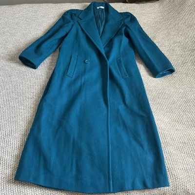 Chaquetón de lana largo vintage para mujer talla M color verde Foto 1 de 4