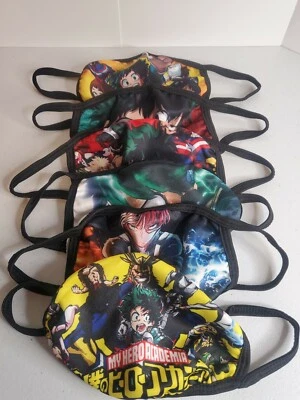 MY HERO ACADEMIA LOT OF 6 FACE COVERINGS WASHABLE BRAND NEW - Image 1 of 4