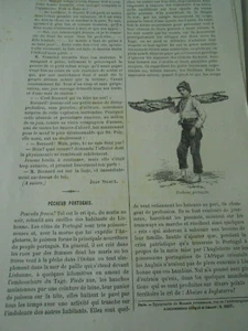 Pêcheurs Portugais 1890 Gravure Print Article - Picture 1 of 1
