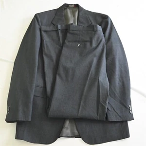 Vtg Botany 500 USA Made 40L 34x34 Gray Glenn Check 100% Wool Mens Suit - Picture 1 of 12