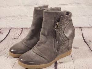 NEW - Miz Mooz - Alexandra - Gray Wedge Ankle Boot Bootie Sneaker EU 36 5.5 - 6 - Picture 1 of 9