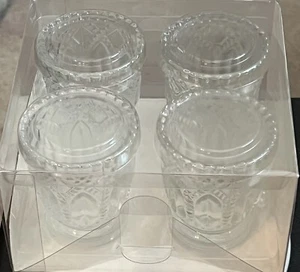 Nicole Miller Votivkerzenhalter geprägt klar filigran Glas 4er Set Box Neu - Bild 1 von 18
