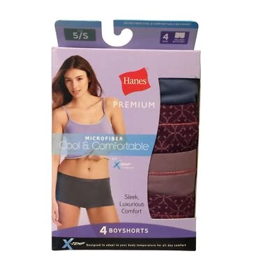 Juego de 4 pantalones cortos HANES Premium para mujer talla 5 azul ciruela Foto 1 de 2