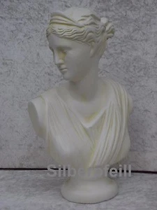 Büste Diana Frauenbüste Kopf Figur Frau Stuckgips Säule Statue Deko Crem 2018 - Picture 1 of 2