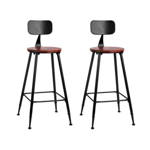 Artiss 2x Bar Stools Vintage Metal Chairs - Picture 1 of 8