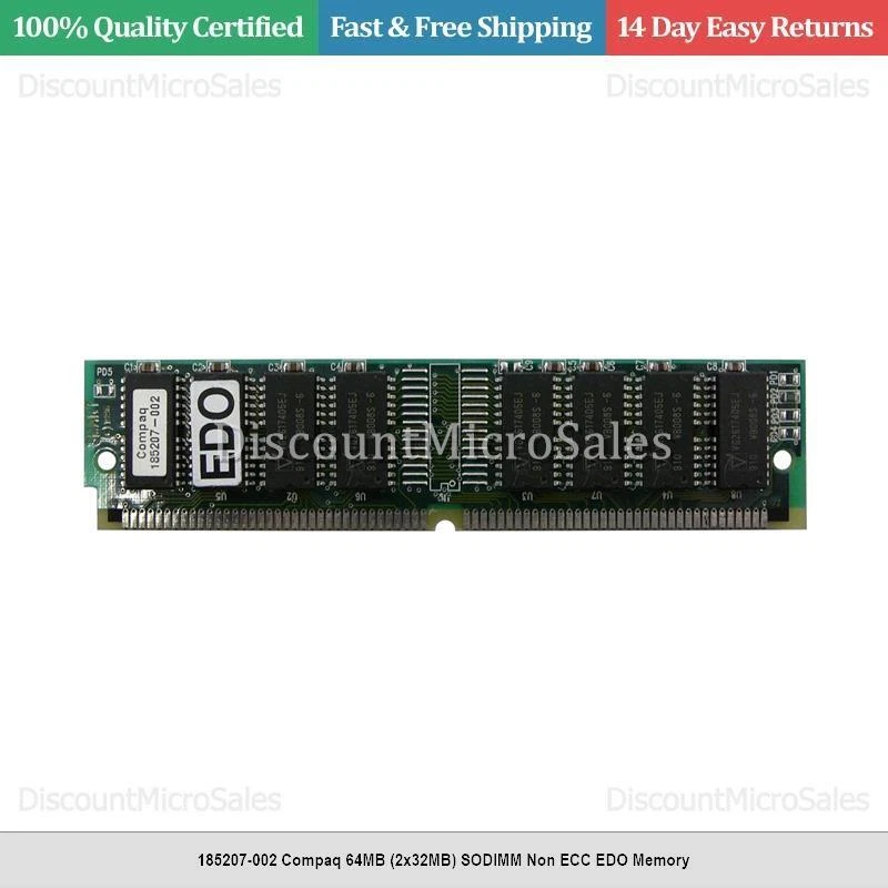 185207-002 Compaq 64 MB (2x32 MB) SODIMM sin ECC EDO memoria Foto 1 de 1