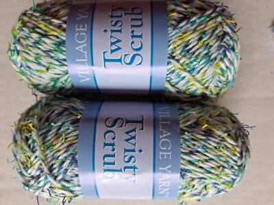 Village Yarn Twisty Scrub cotton yarn, Caribbean Crush , lot of 2 (103 yds ea) - Image 1 of 2