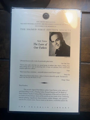 Franklin Library: SIGNED: SCOTT TUROW: THE LAWS OF OUR FATHERS: Sealed Foto 1 de 4