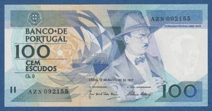 PORTUGAL -- 100 ESCUDOS ( 12.2.1987 ) -- EBC+ // XF+ -- CHAPA 9 -- PICK 179b . - Picture 1 of 2
