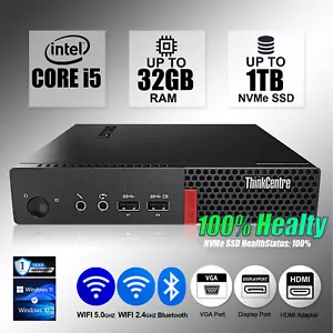 Lenovo Micro Desktop Computer PC i5, up to 32GB RAM 1TB SSD,Windows 11/10 WiFi - Picture 1 of 5