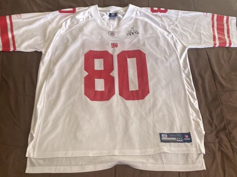 New York Giants #80 VICTOR CRUZ 2XL Reebok ONFIELD Jersey!MNT COND! SB XLV LOGO! Cover
