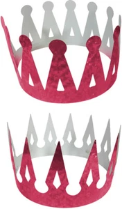 Renaissance Medieval Fantasy King Set Of 12 Pink Crowns Costume Accessory - Picture 1 of 1