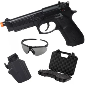 Airsoft Full Auto GBB Blowback Gas Pistol W/ BBs, Holster, Safety Goggle & Case - Picture 1 of 9