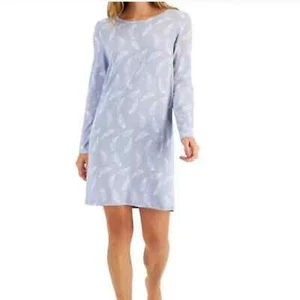 Charter Club Women s Butter Soft Sleepshirt Blue Feathers Size XXL - Picture 1 of 1