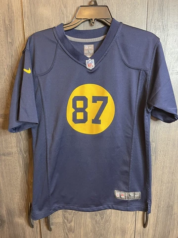 NFL OnField Nike Jordy Nelson #87 Packers Throwback Jersey Adult Large Blue Cover