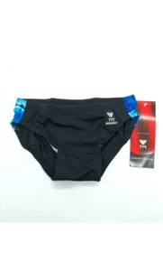 TYR Boys Swimwear Bottoms Admiral Racer Drawstring Blue Black 26 US 10/12 - Picture 1 of 2