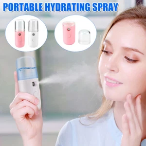 Portable USB Rechargeable Face Mist Sprayer Humidifier Diffuser 30ml Water Tank - Picture 1 of 14
