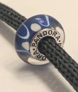 Pandora | Genuine Blue/White | Murano Glass Charm | 925 ALE Silver | RETIRED - Picture 1 of 5