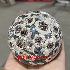 55mm+ Natural Green cherry blossom Ball Quartz Crystal Sphere Reiki Healing 1pc