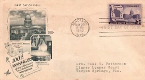 SC#957 FDC 1948 - Wisconsin Centennial Cachet - Typed Address - Single - F439 - Bild 1 von 2