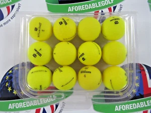 12 wilson staff matte finish optic yellow pearl/pearl 1 grade golf balls - Picture 1 of 1