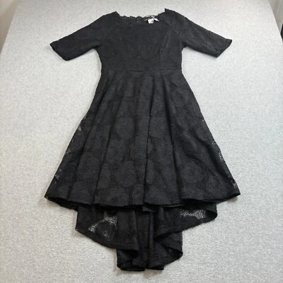 Vestido Jody Vintage Mujer Mediano Negro Encaje Alto Bajo Dobladillo Steampunk Caprichoso Gótico Foto 1 de 4