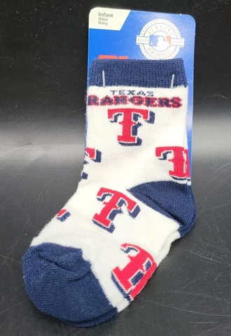 1 Pair Texas Rangers MLB Socks Size Infant 0-3 New Cover