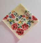 Rose Floral Flower Boho Vintage Handkerchief Hanky Flowers 11.5"