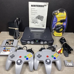 Nintendo 64 N64 Console Bundle NUS-001 2 Controllers, 2 Games, RF Manual TESTED! - Picture 1 of 12