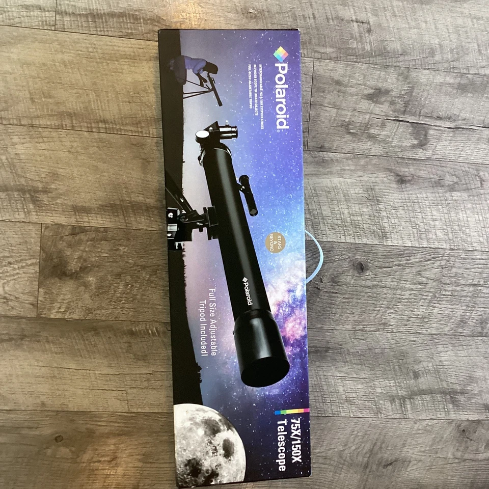 Polaroid IT-160X 75X/150X Refractor Telescope With Full Size Adjustable Tripod