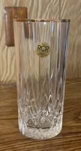 Royal Crystal Rock RCR Oneida Crystal Highball Glass Gold Rimmed - Picture 1 of 4