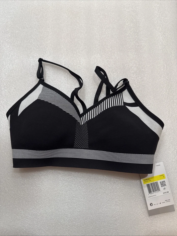 Nike Indy Flyknit Sports Bra Training Black Aq0160-010 Size Small