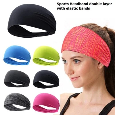 Headbands Men Women Sweatband Head Band Hair Gym Yoga Stretch Sport Sweat Band - Image 1 of 4