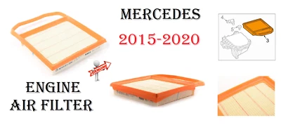 Filtro de aire del motor para Mercedes W205 W207 W212 E400 E450 GL450 ML400 S450 GENUINO Foto 1 de 4