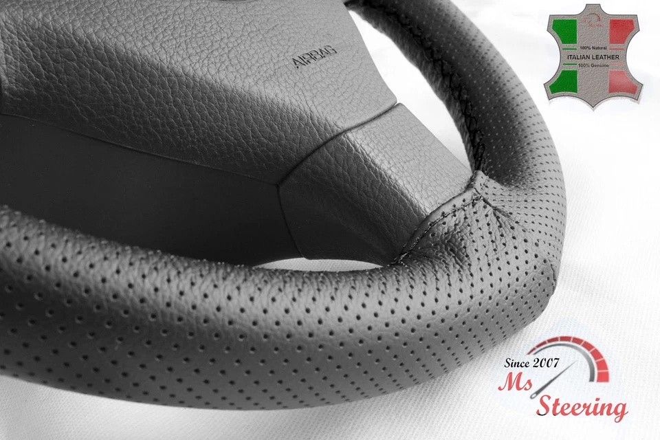 PARA CHEVROLET VOLT 16-19 CUBIERTA VOLANTE CUERO NEGRO PERF PUNTADA NEGRA Foto 1 de 4