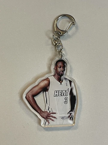 Dwyane Wade Miami Heat Jersey Acrylic Keychain NBA Basketball Cover