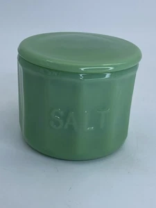 Jadeit Grün Glas Salzkeller Box Halter Küche Zubehör Retro 3,0” X 3,5” - Bild 1 von 6