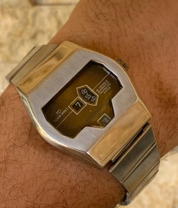 TENOR DORLY JUMP HOUR DIGITAL WATCH SPACE AGE VINTAGE 1970S 36MM GENTS AUTOMATIC - Picture 1 of 24