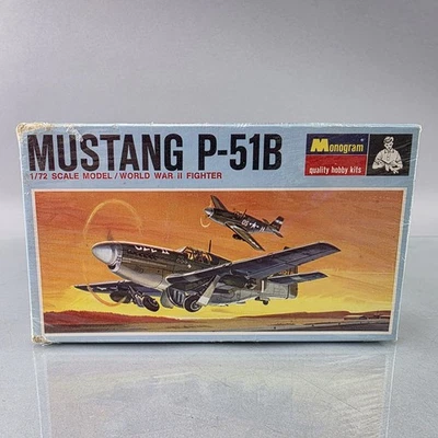 Monogram 6788 1:72 Mustang P-51B WW2 Fighter Plastic Model Kit Vintage SEALED - Image 1 of 4