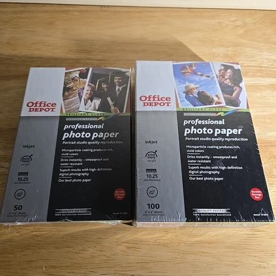 OFFICE DEPOT Photo Paper 4” x 6” Gloss 100 Sheets + 50 Sheets Smaller Bundle - Image 1 of 4