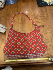 Vintage Vera Bradley Villa Red pattern RETIRED Fall 2004 Small Molly Bag 14” - Picture 1 of 5