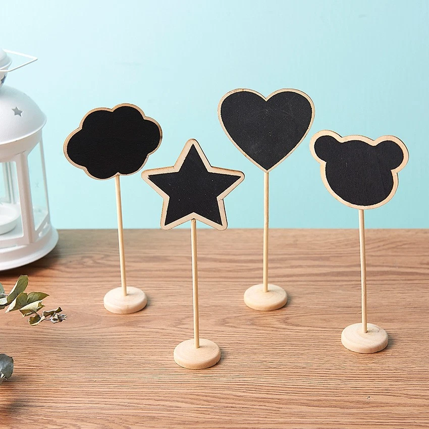 10pcs/set Mini Small Wooden Chalk Blackboard Signs Chalkboard Message Board - Image 1 of 4