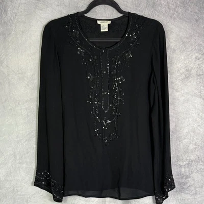 Top De Colección Y2k Años 90 Talla M Harold's Seda Cuentas Lentejuelas Gótico Bruja Capricho Romántico Foto 1 de 4