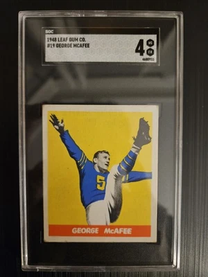 1948 Leaf #19 GEORGE McAFEE Rookie RC -- HOF Chicago Bears -- VGEX SGC 4 - Image 1 of 2