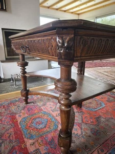Schreibtisch Gründerzeit Eiche Antik Sekretär um 1890 Farbe Braun. - Bild 1 von 9