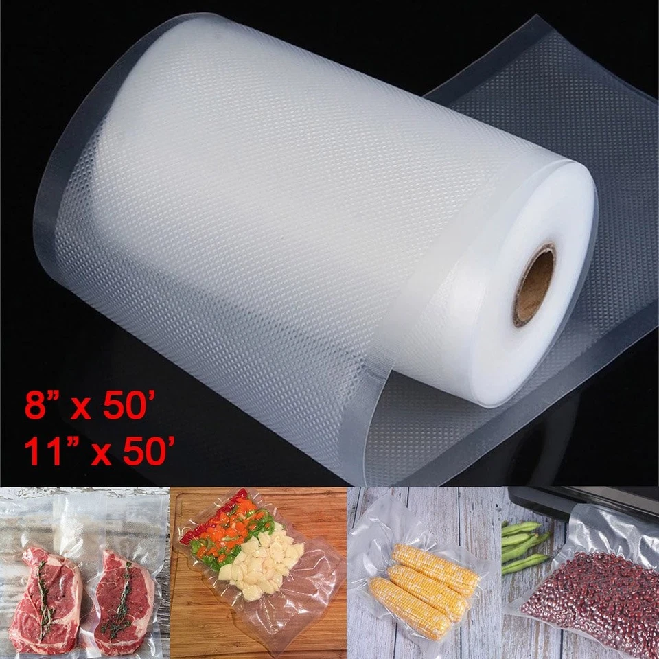 4 Rolls Food Vacuum Sealer Bags 8"x50' 11"x50' For FoodSaver Vac Packing Storage