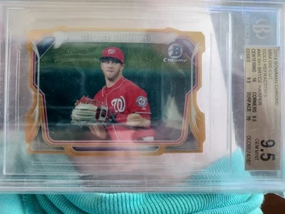 2014 Bowman Chrome Mini Die Cut Gold Refractors Bryce Harper /50 BGS 9.5!!! - Image 1 of 2
