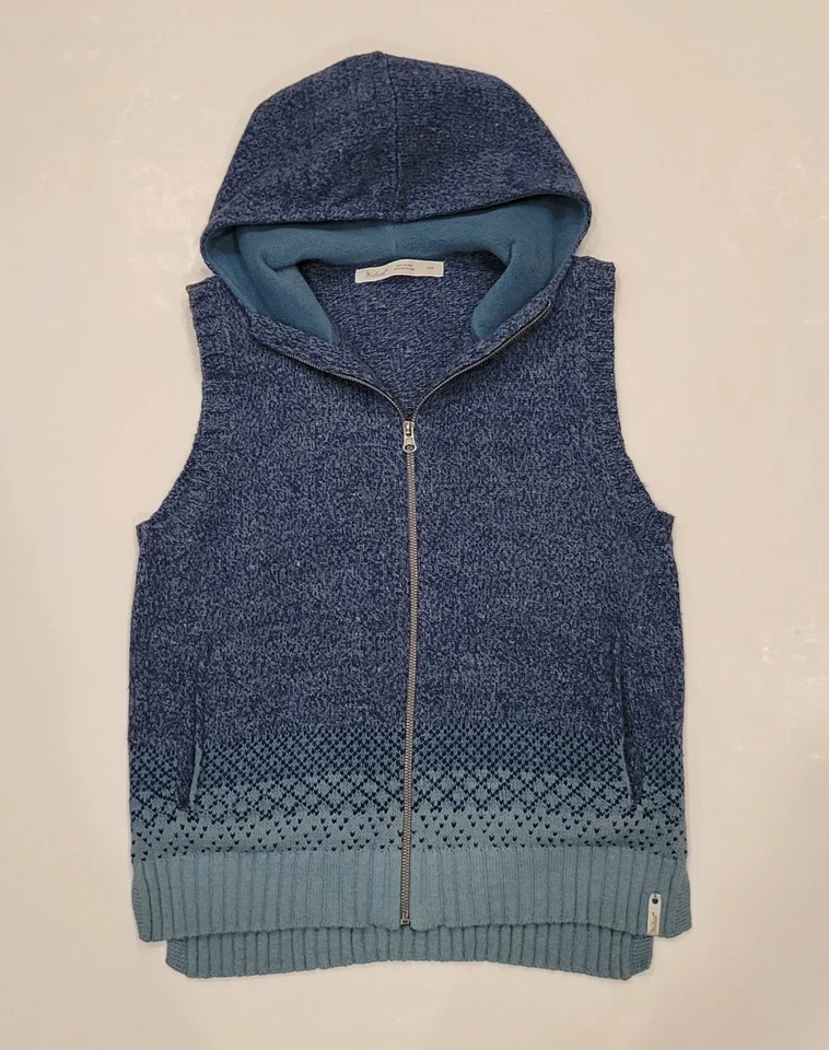 Chaleco Suéter Woolrich Con Capucha Mezcla de Lana Talla M Azul Teal Bolsillos con Cremallera Foto 1 de 4