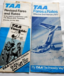 TAA AIRLINES 2 X FARES & RATES  1976 1977 - Bild 1 von 4